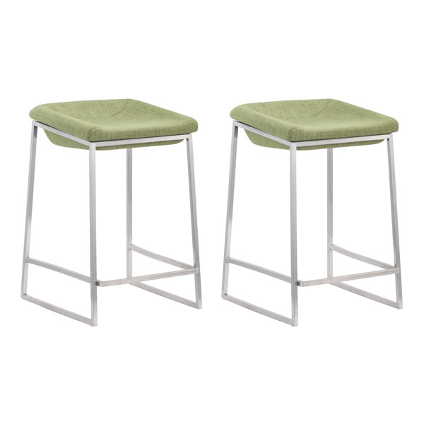 Zuo Hospitality Darby Upholstered 24.4'' Counter Stool with Metal Frame
